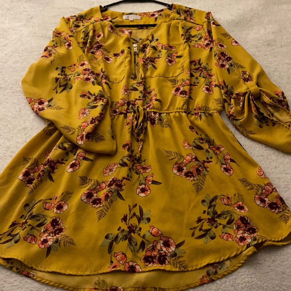 Stella Tweed floral blouse XL